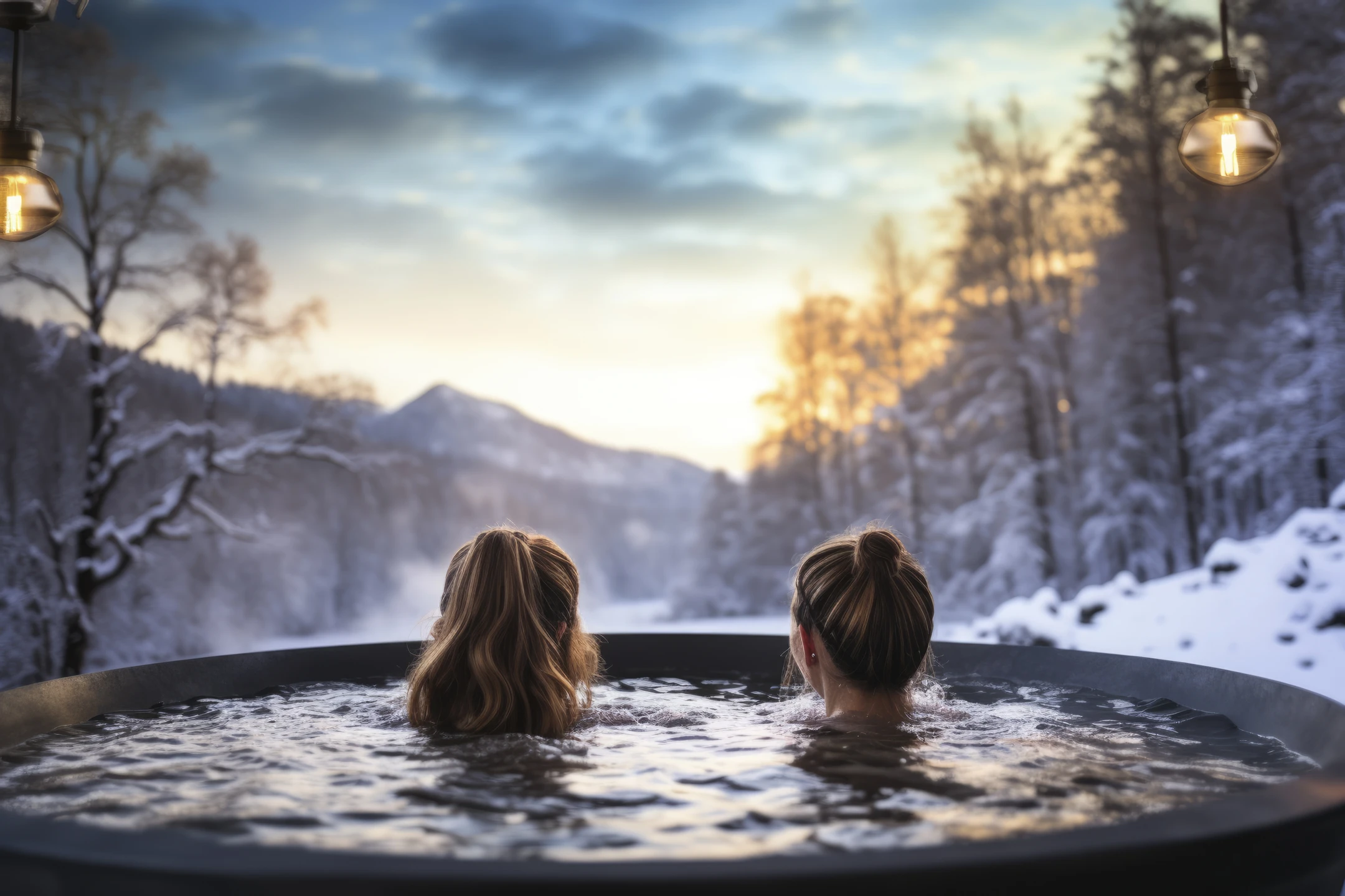 Luxury hot tub in a scenic outdoor setting